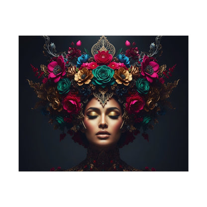 Floral Goddess Art Poster — Matte Textured Watercolor Wall Print