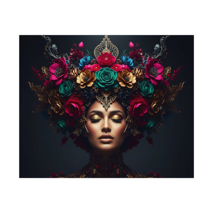 Floral Goddess Art Poster — Matte Textured Watercolor Wall Print