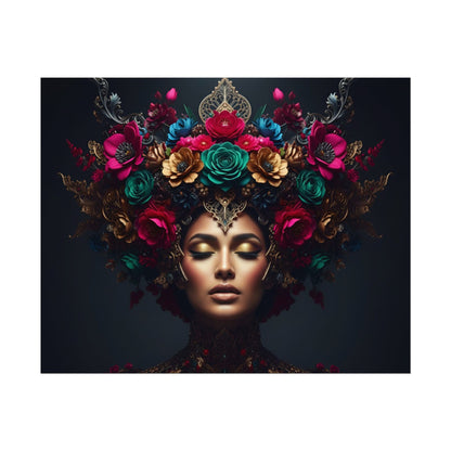 Floral Goddess Art Poster — Matte Textured Watercolor Wall Print